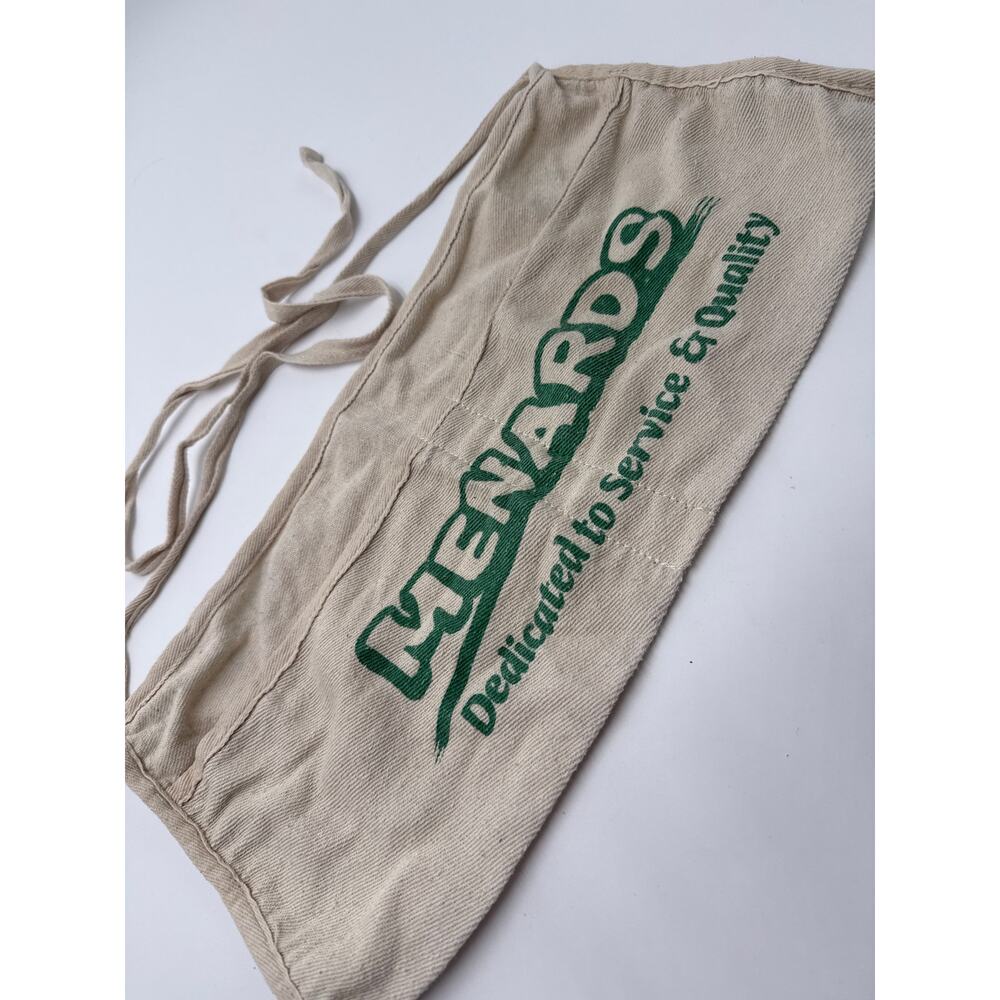 Menards Canvas Apron Tool Pouch Beige Utility Waist Bag Work Shop